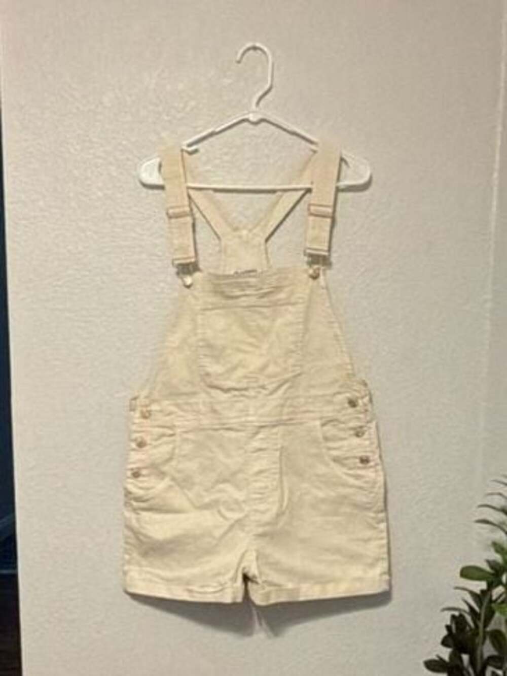 Breakers Cream Denim Short Overalls